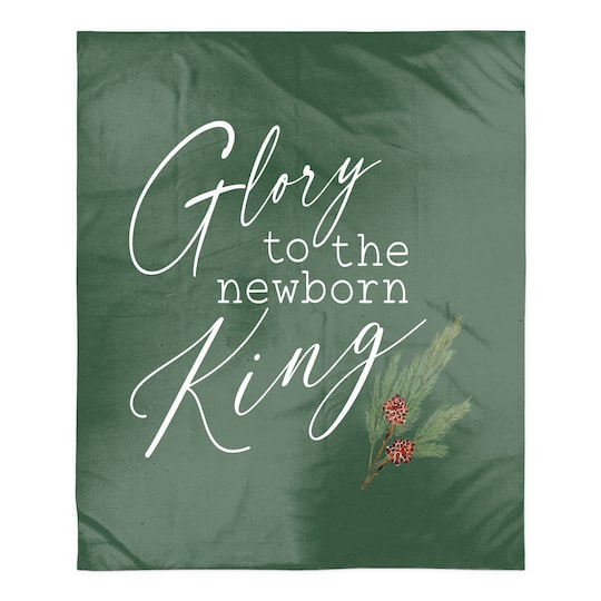 Glory To Newborn King 50x60 Sherpa Fleece Blanket